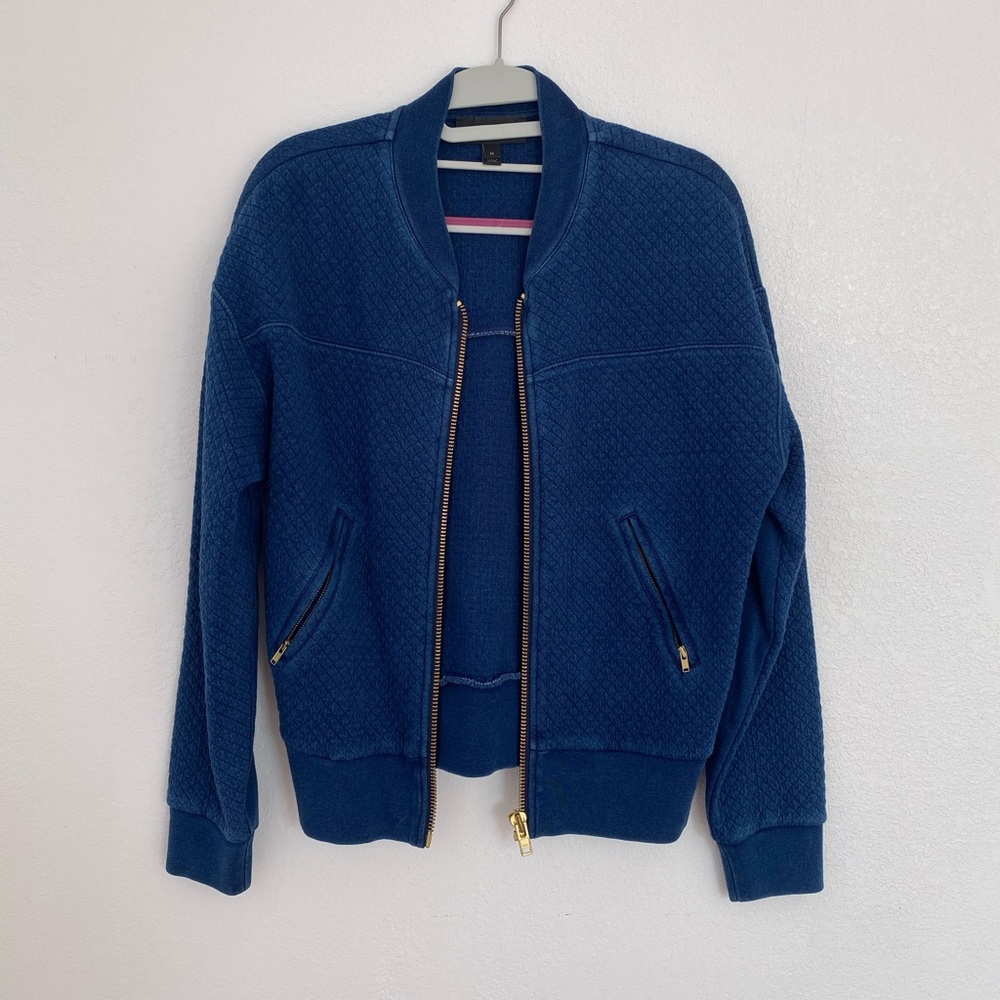 J.Crew Blue Denim Bomber Jacket